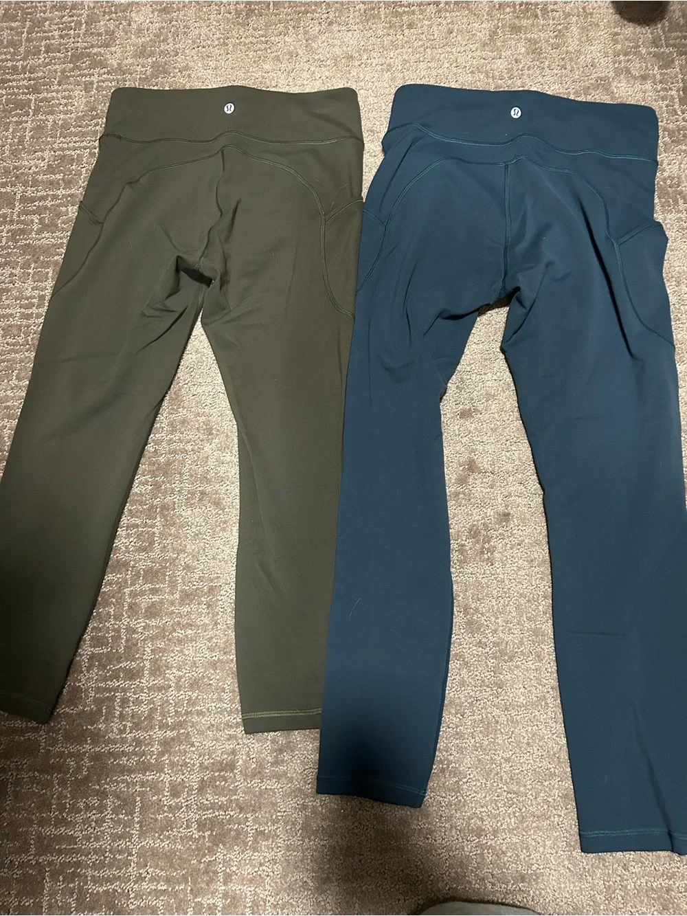 Lululemon Bundle Invigorate Leggings in Submarine (25”) & Dark Olive (23”), Sz 8